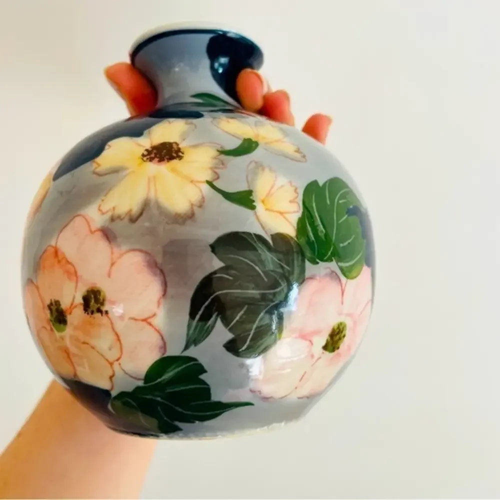 Vintage Andrea Sadek Floral Design Hand‎ Painted Small Vase 5